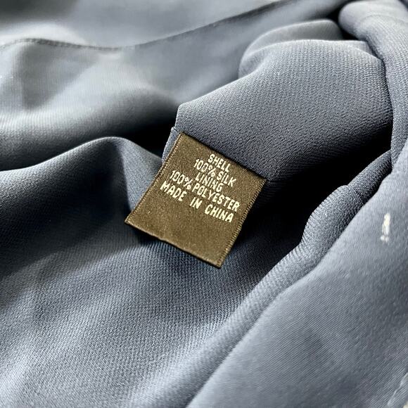 Adrianna Papell Boutique Vintage Navy Halter Elegant Silk Long Maxi Dress Glam - Picture 10 of 10